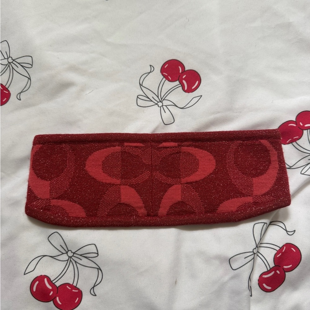 Coach Red Patterned Headband